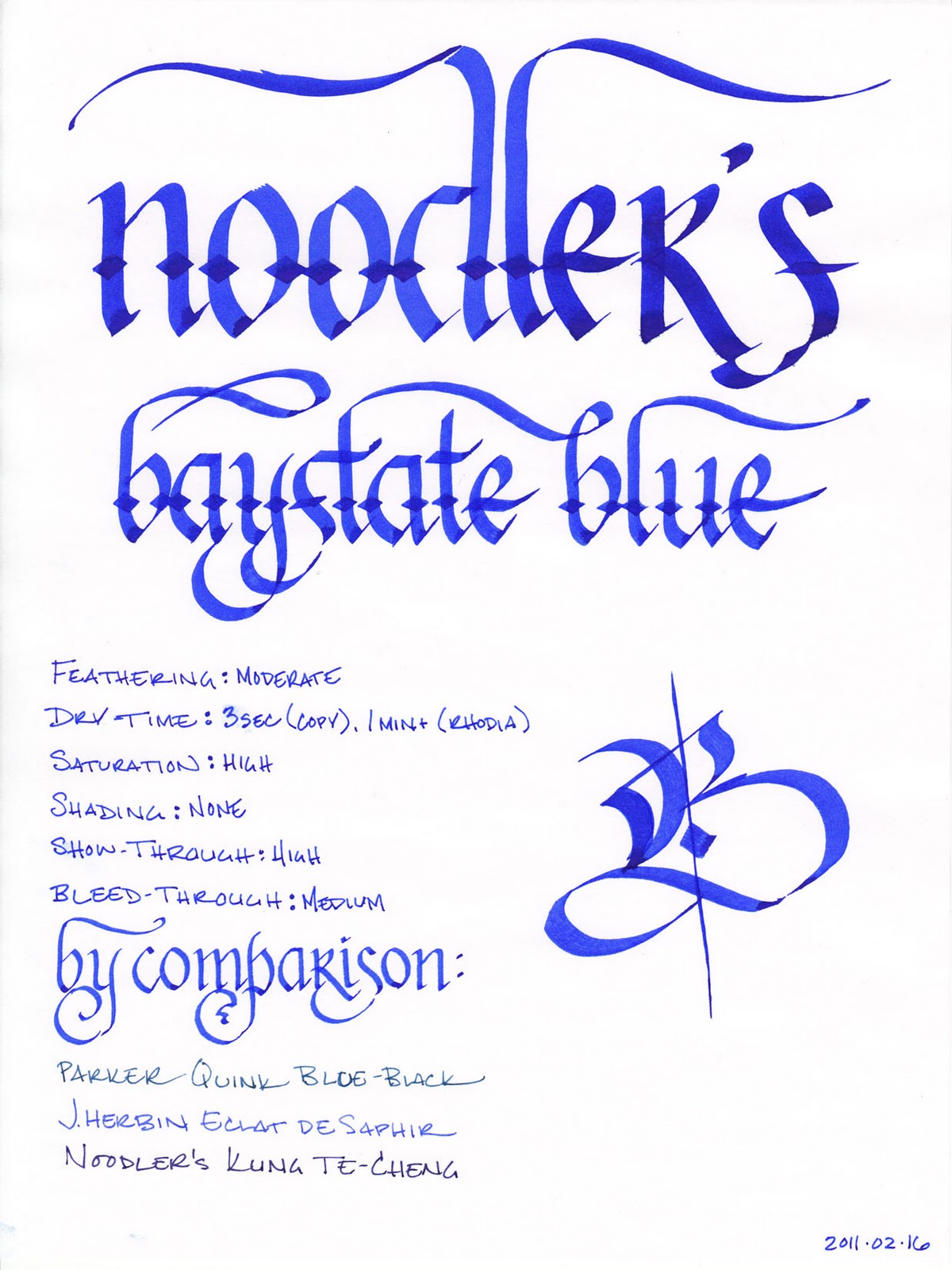 Noodler's Legal Blue Ink - 3 oz Bottle